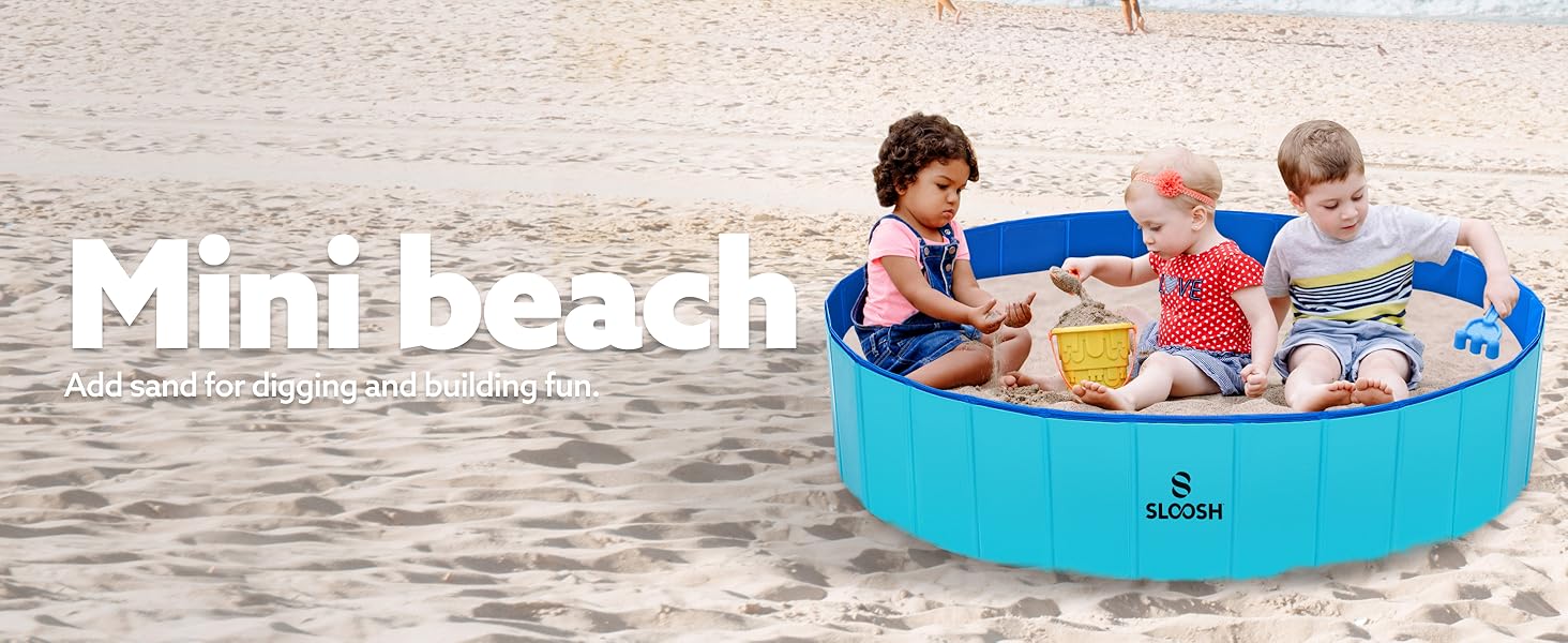 SLOOSH Foldable Dog Kiddie Pool - Portable Hard Plastic Doggie Swimming Pool, Anti-Slip Collapsible Pets Bath Tub Suitable for Kids Indoor Outdoor Backyard Use TikTokShopSummerTurnup