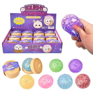 Mystery Dumpling Squashy Stress Ball, Jumbo Rainbow Mystery Squishy Bun Sensory Toys for Anxiety Relief Fidget, Soft Squeeze Toys for Adults & Kids with Food Steamer Stretchy Desk Toys Classroom Prizes & Party Favors