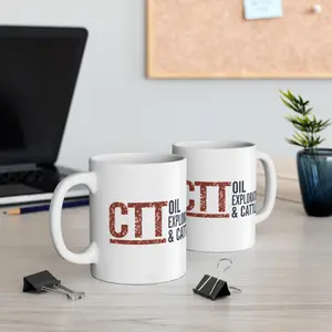 CTT Oil Exploration & Cattle Company Mug, Vintage Oilfield Ranch Coffee Cup, Cowboy Energy Mug, Unisex Workwear Gift for Men Women