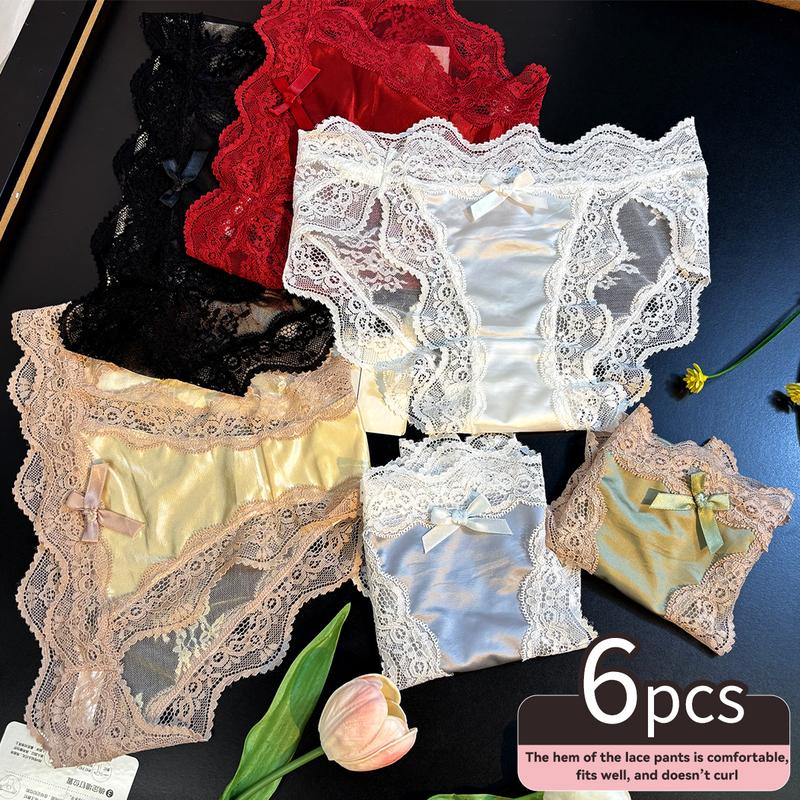6 packs of women's low-rise underwear, seamless, daily comfort, elegant fashion underwear, seamless bikini low-rise underwear must-have Valentine's Day gift, women's underwear, comfortable and breathable, warm and close-fitting,  w Leggings Smooth panties