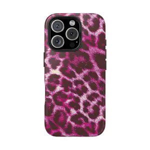 LoveShackFancy Pink Leopard Fur iPhone 16 Pro Case Waterproof Shockproof Y2K Girly Design for iPhone 15 14 13 12 mini 11 Pro Plus