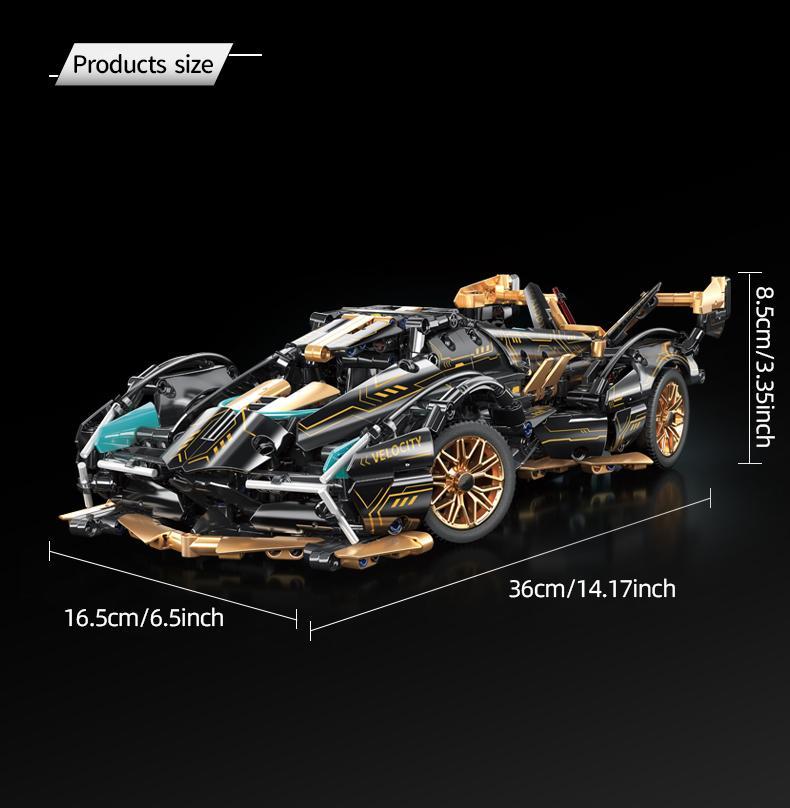 1:14 Static version】 Black gold V12 building blocks assembled
