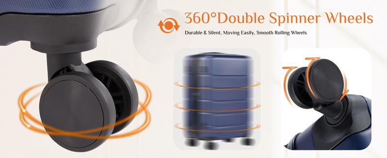 Luggage Spinner Wheels Lightweight Expandable Travel Hard Shell Suitcases with TSA Lock, Bronze Black, 3-PCS Set (20/24/28 inch)