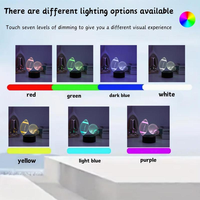 3D Football & Helmet Design Night Light, USB Powered Creative Desktop Lamp, Decorative Light for Home Bedroom Living Room