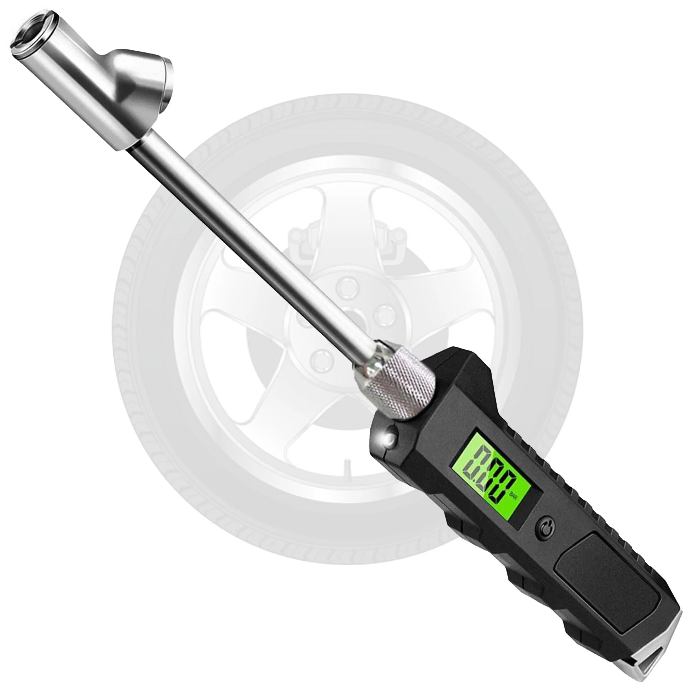 Car Tire Pressure Gauge, Digital Tire Pressure Gauge, Stainless Steel Truck Car LCD Flashlight Vehicle Tester, Ergonomic Labor-saving Design, Car Repair Tools, Air Pressure Gauge For Tires, Tyre Pressure Tester