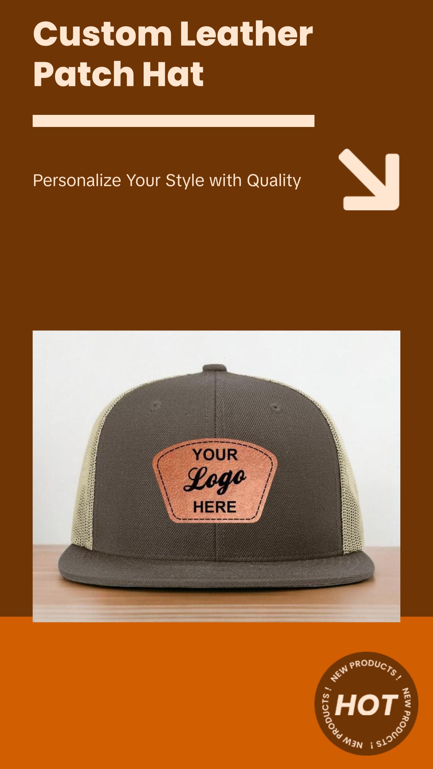 Custom Leather Patch Hat Richardson 511 Flat Bill