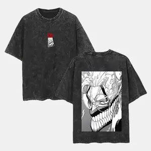 Okarun Dandadan Retro Vintage Anime Cotton T-shirt, Comfortable Oversized Washed With Short Sleeves, Unisex Gift For Anime Fan Menswear Top