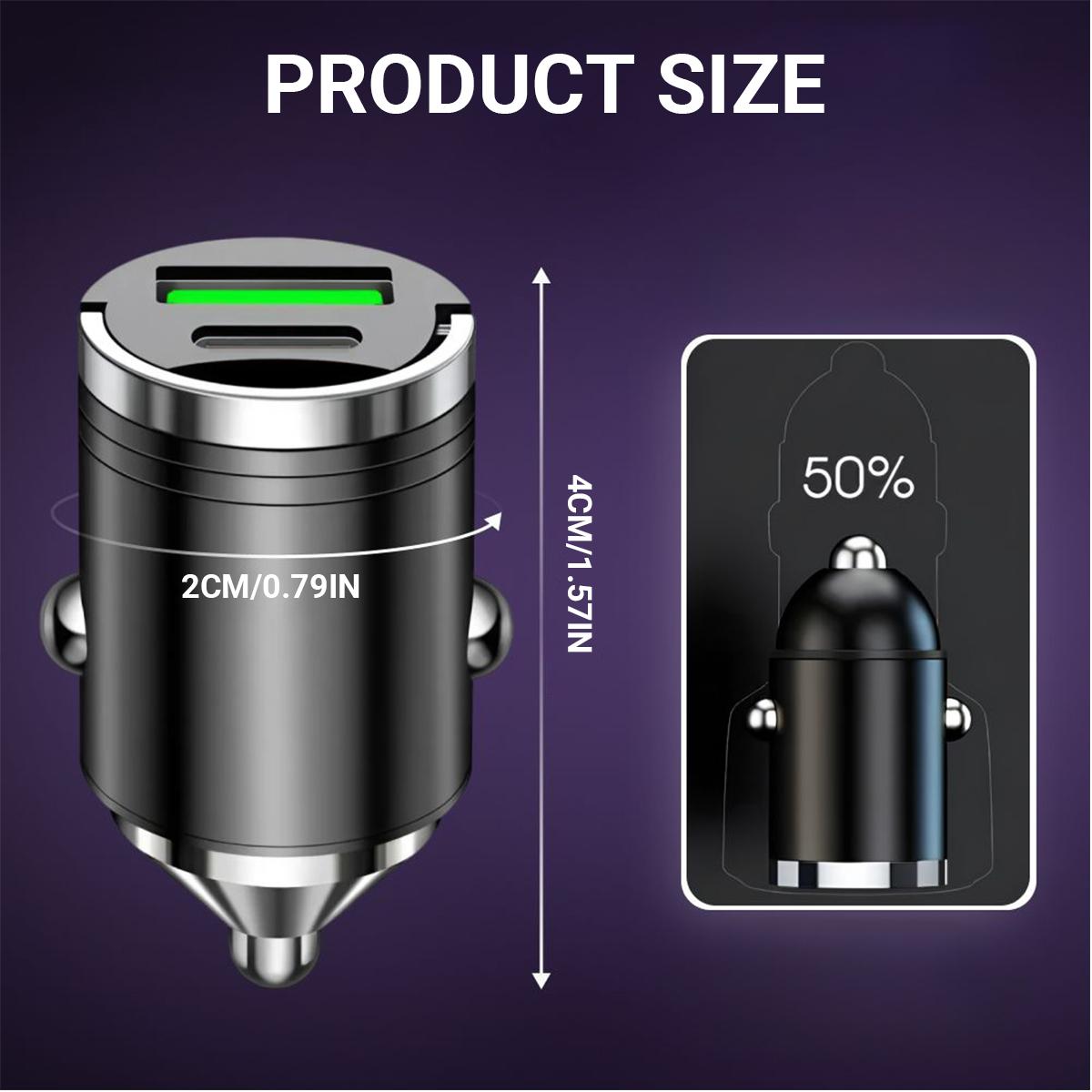 100W Mini Car Fast Charger with USB + TYPE-C Ports – Compact Cigarette Lighter Fast Charging Adapter for Smartphones, Tablets & GPS Devices – Universal Car Power Adapter for Quick & Efficient Charging On the Go