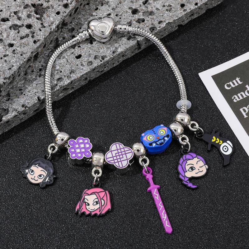 DIY KPop Demon Hunters,Christmas Gift,Inspired Charm Bracelet,Cute Anime Jewelry Gift for Daughter,Fashion Accessory for Kids & Adults