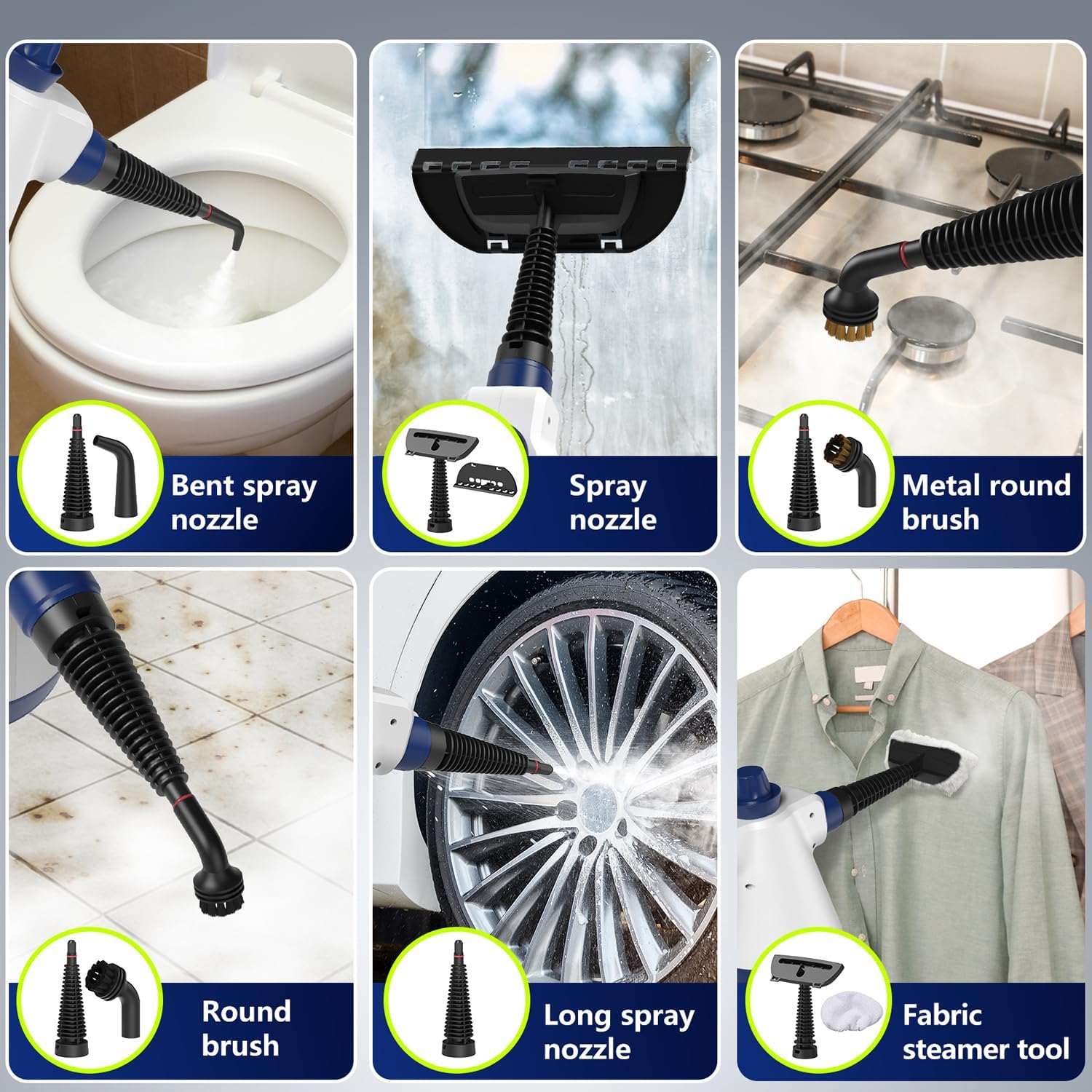 Dovety Steam Cleaner, Pressurized Handheld Steam Cleaner for Home with 12pcs Accessories & Safety Lock, Multi-Surface & Powerful Home Use Steamer for Cleaning,Bathroom, Window, Grime, Grease Safetylock  Powerfulsteamcleaner Chemicalfree