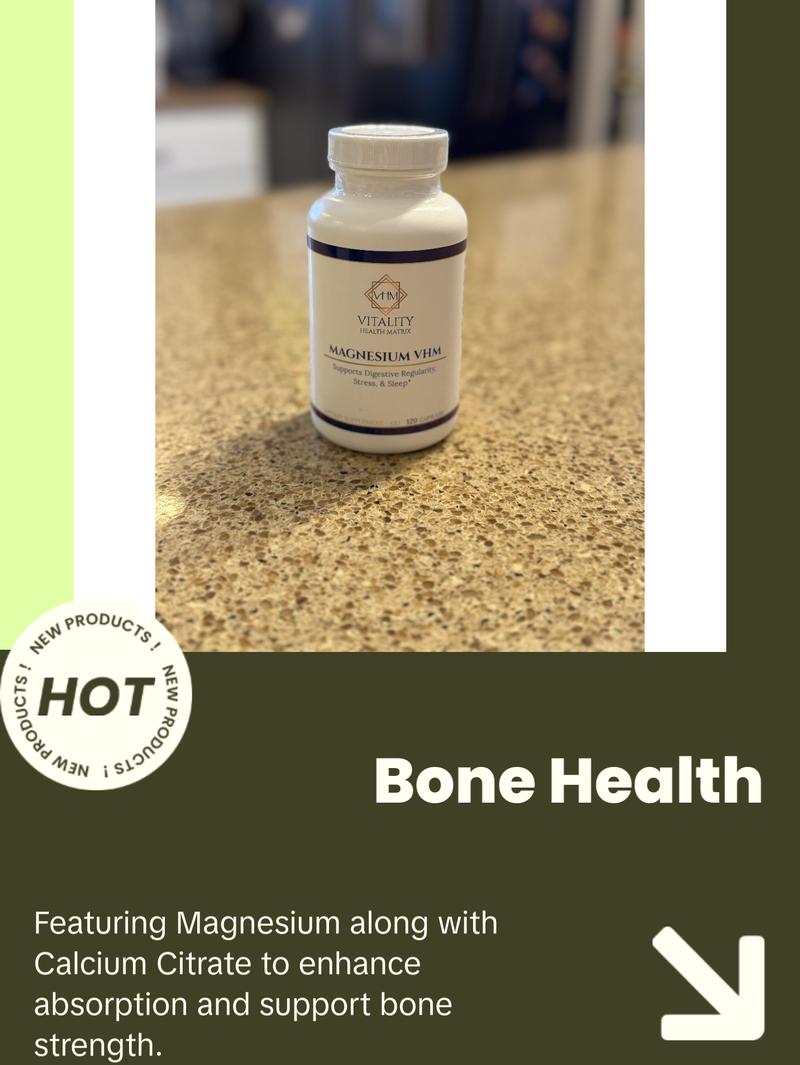 Magnesium VHM - 120 Capsules for Digestive Regularity Stress & Sleep Support - US Healthcare Supplement