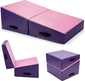 Gymnastics Cheese Mat, Incline Gymnastics Mat, Skill Shape Tumbling Backbend Trainer Exercise Mat, Foldable Design with High-Density Foam & Waterproof Cover, Cheese Mat for Gymnastics, Home Gym Exercise