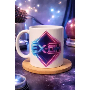 EX-OH Neon Gamer Mug – Cyberpunk Aesthetic Coffee Cup