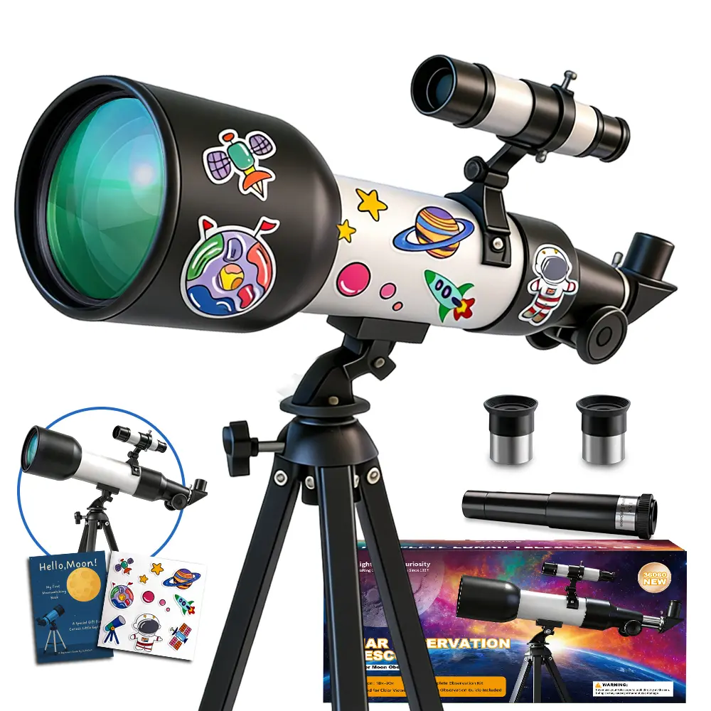 Kids Telescope 60mm 90X Magnification with Tripod, Beginner Astronomy Telescope with Eyepieces & Finder Scope, STEM Space Gift for Boys & Girls Ages 6-12