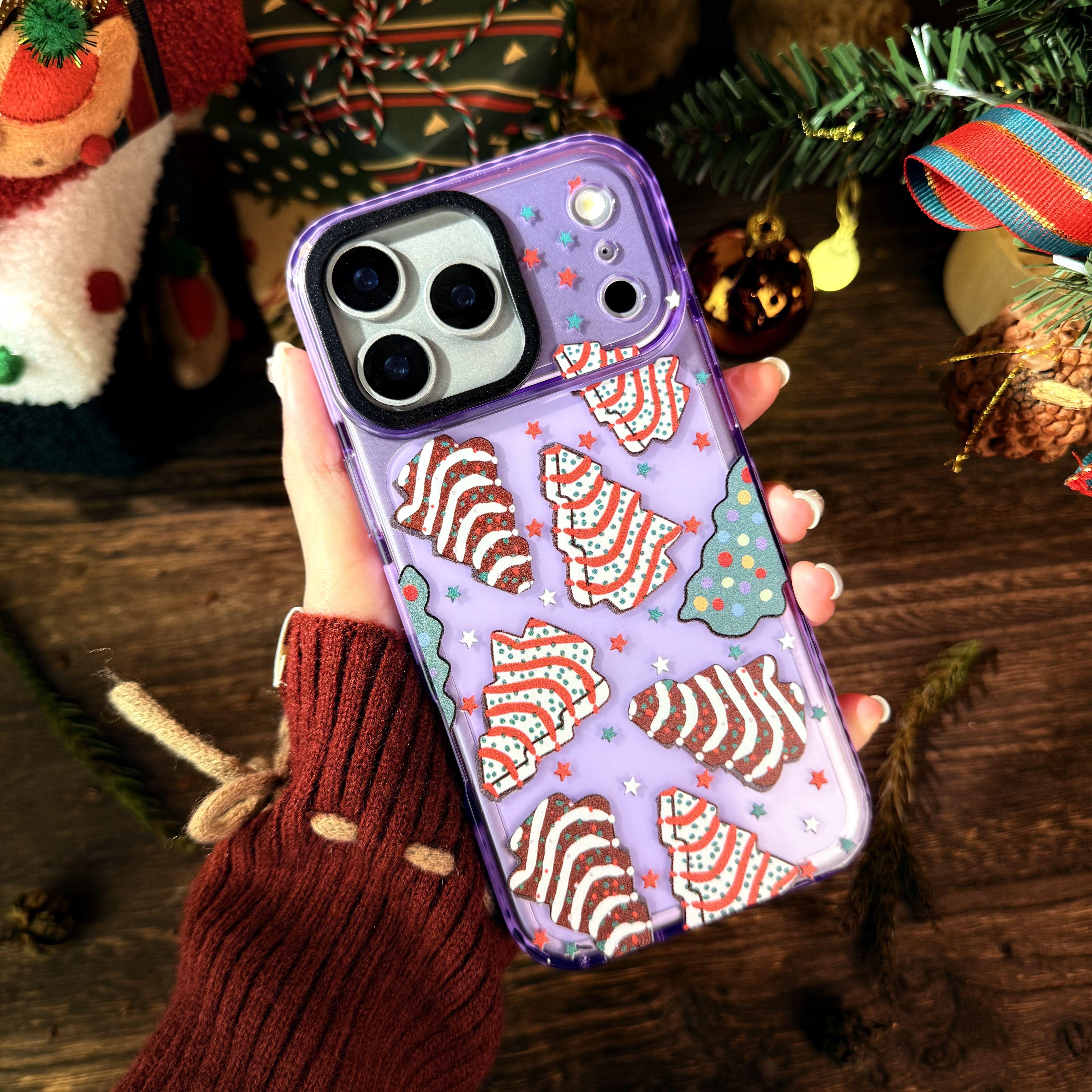 Christmas Tree Phone Case for iPhone 17Pro Max Air 16 15Plus 14 13 12 11, Two-color TPU, Shockproof Drop, Protection Durable, Christmas Gifts for Girls.JL28