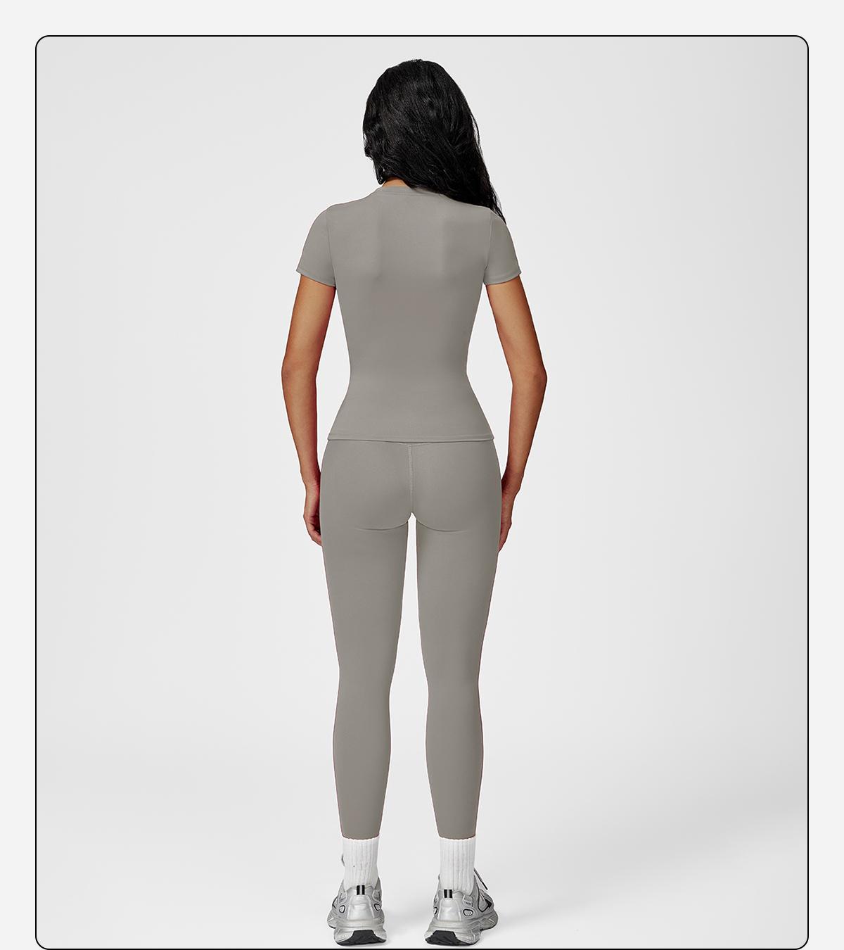 Women’s Solid Color Top & High Waist Leggings Sports Set by MFVIM - Casual, Comfortable, Breathable Two-Piece for Yoga, Gym, Workouts, Running, Ladies’ Gym Sportswear for All Seasons, Yoga Clothing Set,back to school,back to school haul