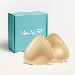 Vela Secret Ultra-Sticky Push Up Inserts - 2 Cup Lift Double-Sided Adhesive Bra Cups for Dresses Bikinis Swimwear 40 Reuses Waterproof Womenswear Triangle stickybra - Style