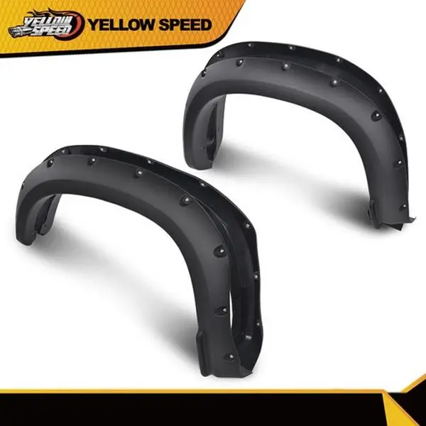 ALLGOOD 4pcs Rivet Style Fender Flares - Off-Road Wheel Well Shield, Scratch Guard Car Exterior Accessories for 19-21 Chevy Silverado 1500 (Off-Roading Compatible), 4Pcs Fender Flares