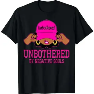 100% Cotton Unbothered Sassy Black Woman African American Afro Queen T-Shirt Top Vintage Womenswear Everyday country concert outfits