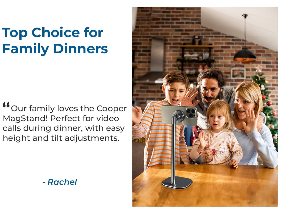 Cooper MagStand - MagSafe Height Adjustable iPhone Holder for Desk, MagSafe Cellphone Mount for iPhone 17/16/15/14/13/12, Strong Magnetic Cell Phone Stand