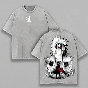 Retro Heavy Limited Legendary Sannin Jiraiya - Naruto Anime Double Printed Vintage Washed Tee Unisex Oversize Anime Manga Washed Heavyweight Cotton T-shirt, Gift For Anime Fan Lover