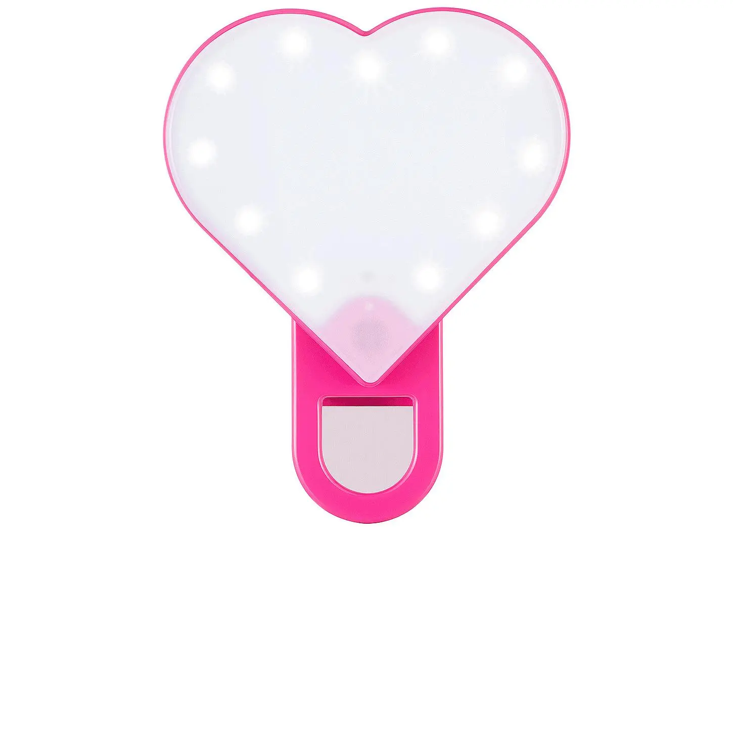 GLAMCOR Riki Sweetheart Selfie Light And Touch Up Mirror in Hot Pink