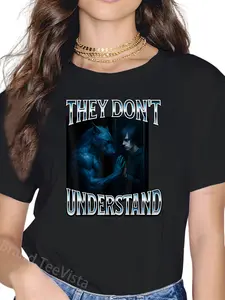 100% Cotton They Don't Understand Alpha Wolf Funny Emo Corny Weird Men T-Shirt