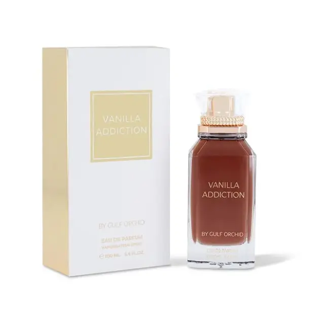 GULF ORCHID Vanilla Addiction Unisex EDP, 100ml Creamy Amber Vanilla Scent with Coconut & Tonka Notes, Long-Lasting Body Perfume, Coconut Almond Vanilla