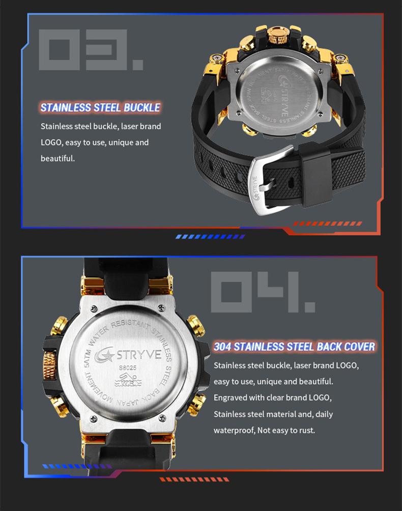Men's Colorful Punk Style Quartz Watch, Jumpstart sale Multi.Functional Waterproof Dual Display Wristwatch, TrendyFashion Sport Watch, Birthday Gift with Gift Boxfashionable wristwatch multifunctional men