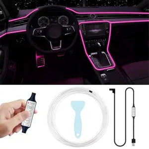 Interior Car LED Strip Lights, RGB USB Car Ambient Lighting with Fiber Optic, EL Wire Car Accessories 2026 New