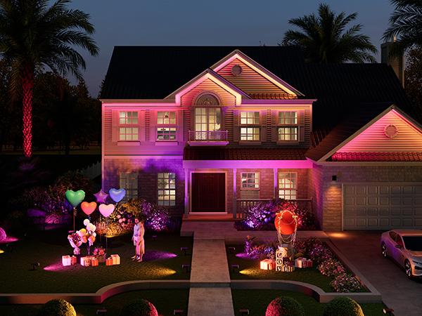 [Valentine’s Day Decor] Linkind Smart Solar Spotlight SL5C Color Changing Cool Warm White Landscape Lighting APP Control Solar Lights Outdoor IP67 Waterproof for Yard Garden Pathway 2 Pack with AI-Dot App for Customizable Scenes