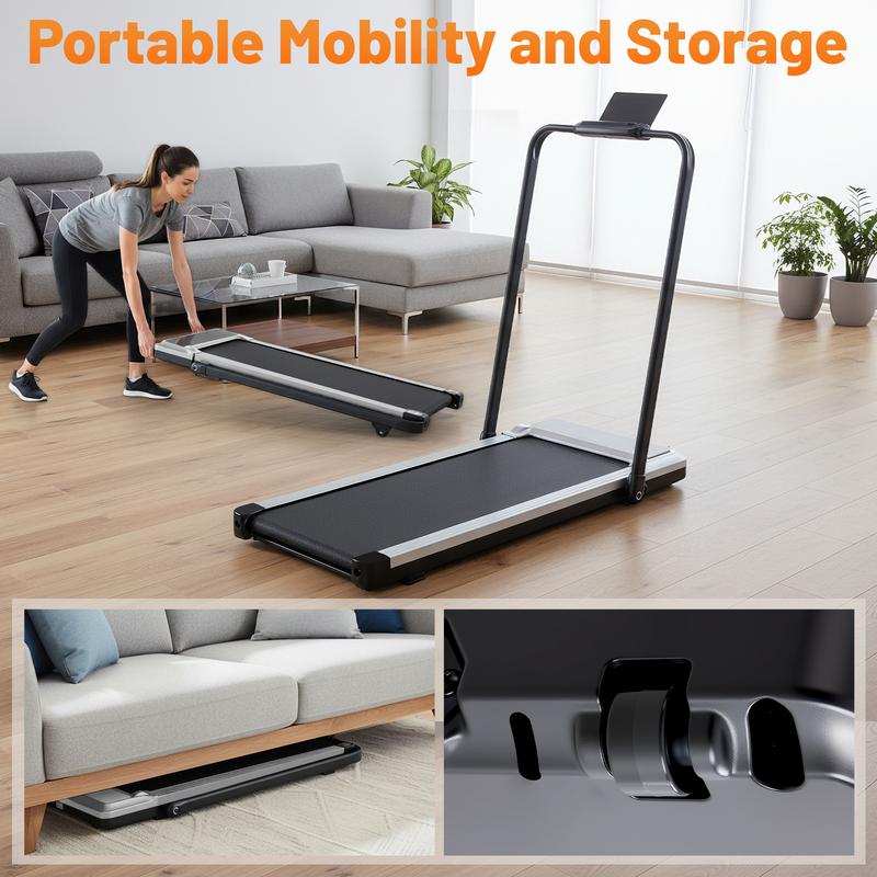 Compact 3-in-1 Under Desk Treadmill - Quiet Walking Pad with Remote & LED Display, 200 LBS Capacity, Portable for Home/Office