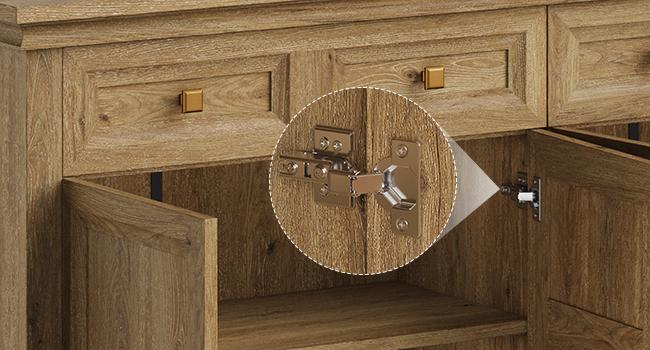 【SPOTLIGHT DAY】ONBRILL 63 Inch Buffet Cabinet with Storage Large Sideboard Credenza with Drawers 4 Doors Storage Sideboards Accent Kitchen Coffee Bar Cabinets for Living Room Entryway