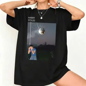 Harry Styles Concert, Kiss All The Time. Disco, Occasionally. HS4 Shirt, Retro Character Print Tee, Trendy Pop Concert Fan Gift