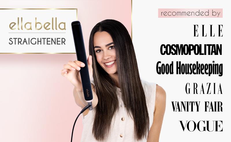 ELLA BELLA Slimline Hair Straightener with Infrared Technology • 2-in-1 Straightening & Curling • 10 Temp Settings • Portable Design