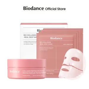 [Biodance Official] Collagen Peptide Eye patch & Mask for Wrinkle & Fine Line | Collagen Peptide Bundle, Korean Skincare Kit, Under Eye Patches for Firming, Collagen Face Masks, Caffeine for tired Eyes, Anti-Aging, Skin Plumper, Glow Skin, Pore Tightening