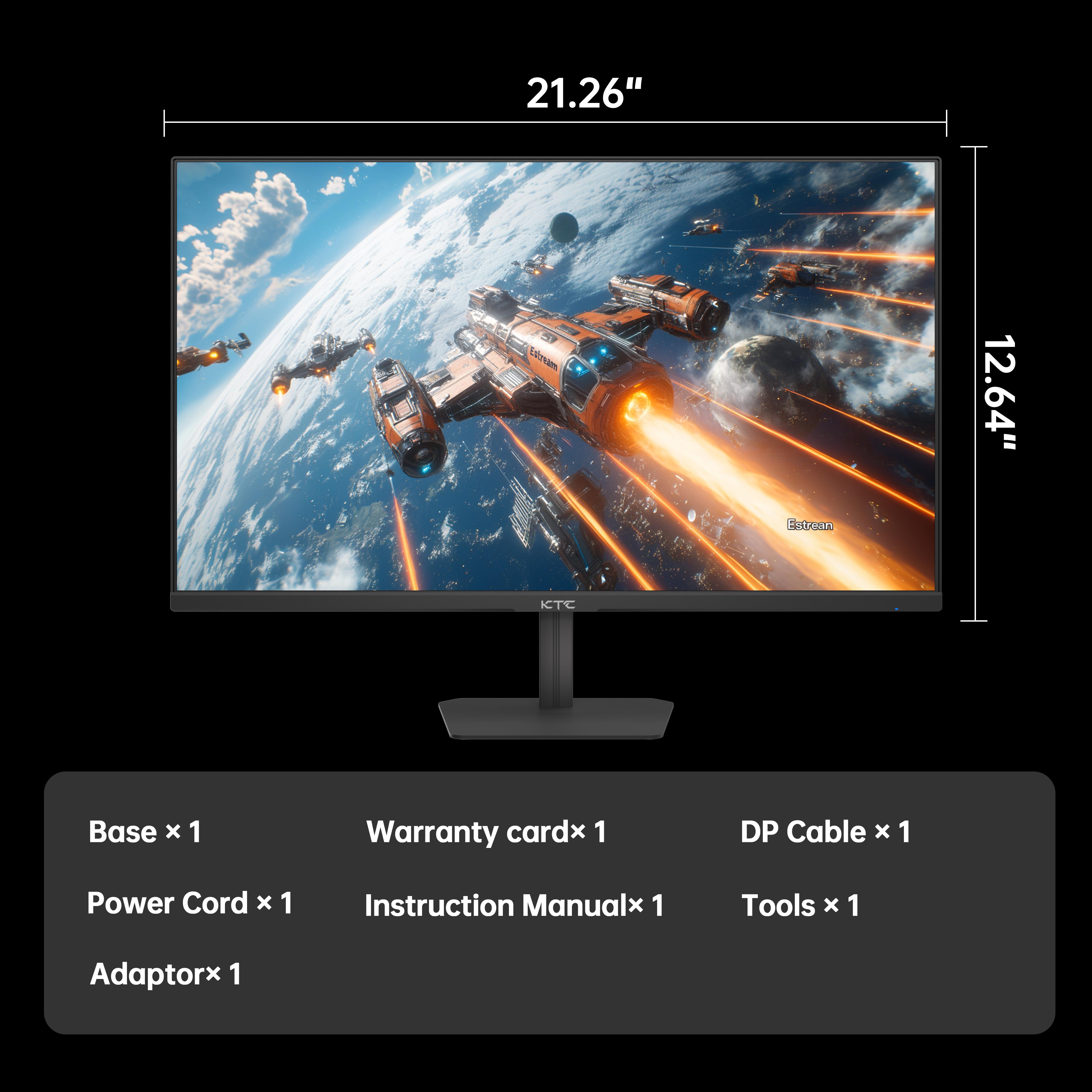 KTC 24" FHD 1080P Native 180Hz Gaming Monitor, HDR 400 Fast IPS Screen, 190Hz Overclocked Refresh, 1000:1 Contrast 1920*1080P PC Monitor, 133% sRGB, Adaptive-Sync, 1ms, HDMI *2&DP*1, Tilt Adjustable, Eye Care, H24F8