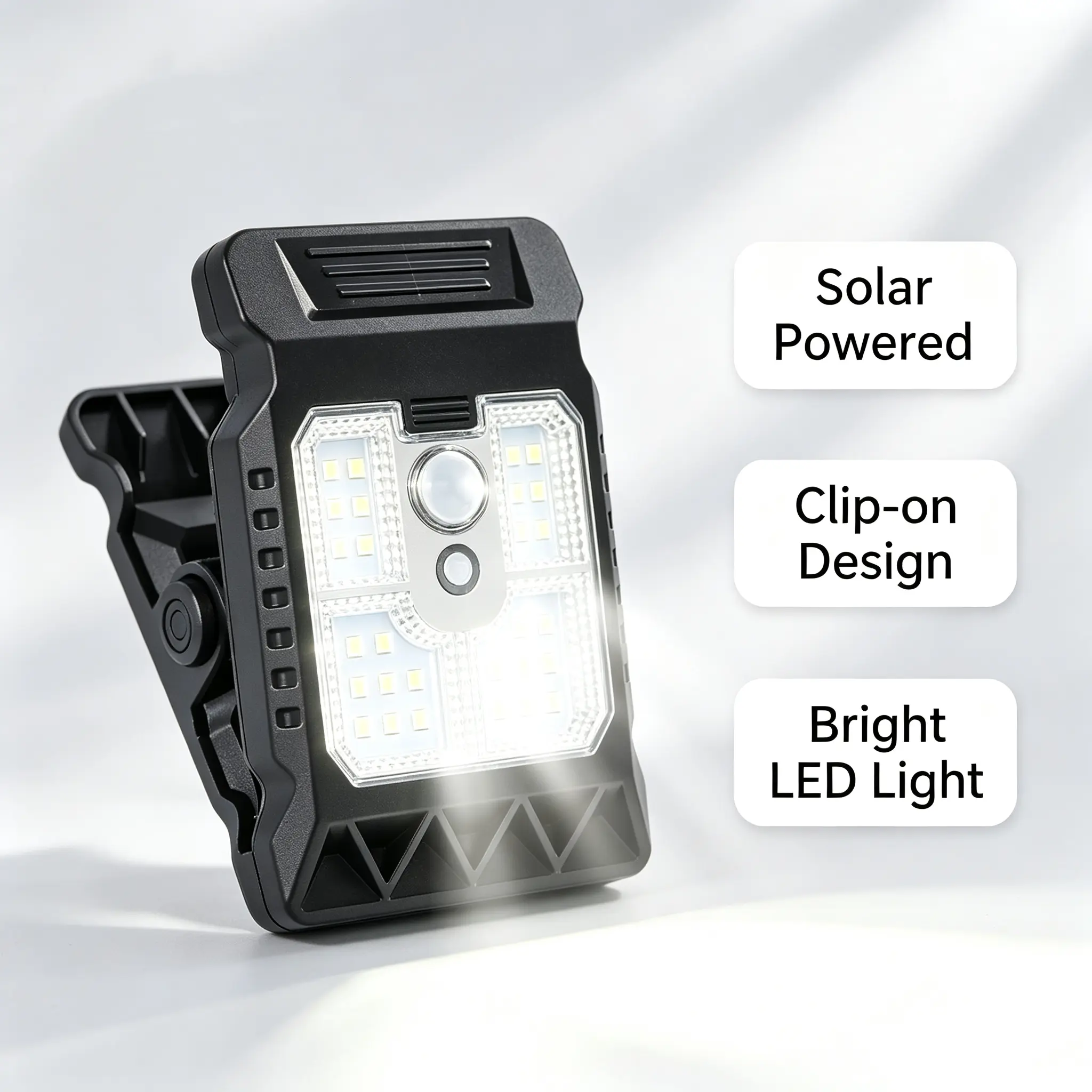New Upgraded Smart Motion Sensor Solar Clip Light - Solar Outdoor Lights with Wall Mount, Multi-Scene Illumination Accessory for Garden, Exterior Wall, Outdoor Illumination