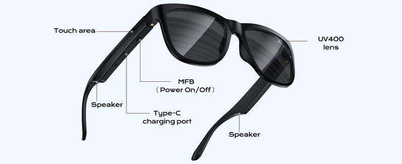 Smart Glasses, Smart Glasses Bluetooth Audio Sunglasses with Built-in Mic & Speakers, HD Voice Calls and HiFi Music Quality, Hands-Free Calling, Color-Changing Lens, Suitable for Riding, Driving, and Travel, Unisex, UV Protection Wearable Smart Glasses, Smart Glasses Bluetooth Audio Sunglasses with Built-in Mic & Speakers, HD Voice Calls and HiFi Music Quality, Hands-Free Calling, Color-Changing Lens, Suitable for Riding, Driving, and Travel, Unisex, UV Protection Wearable