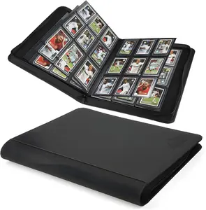 Toploader Binder with 9-Pocket Pages Sleeves Holds 288 Cards for 3x4 Rigid Cards Black Card Holder Durable Waterproof PU Material Ideal for Trading Sports Cards
