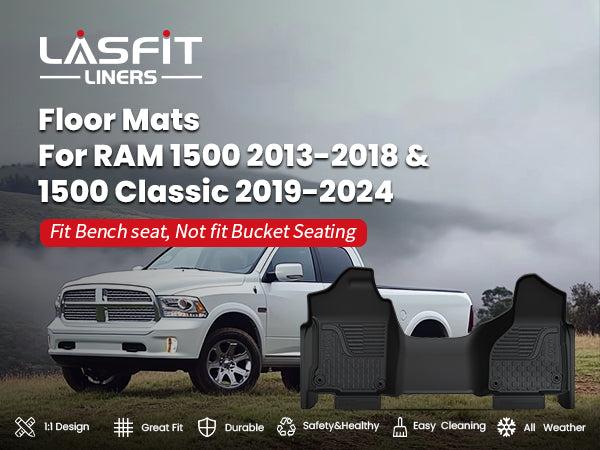 Lasfit fit for 2013-2018 Ram 1500 All-Weather 1st row Floor Mats, Fit Carpet Floor Only