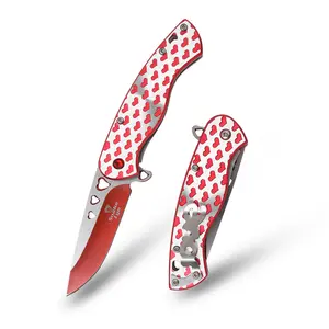 Heart Shapes Spring Assist Knife | Red Blade | Love Pocket Clip