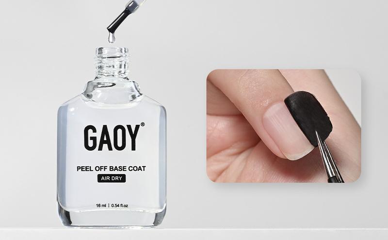 GAOY Air Dry Peel Off Base Coat, 16ml Practice Base Coat for Nail Colors Test, Easy to Peel, No UV/LED Lamp Needed