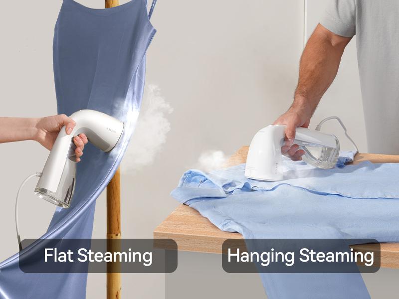 HiLIFE 2024 New Steamer for Clothes,Garment Steamer, Fast Wrinkle Removal,Large Tank, All Fabrics, Easy to Use, Portable Travel rechargeable usb