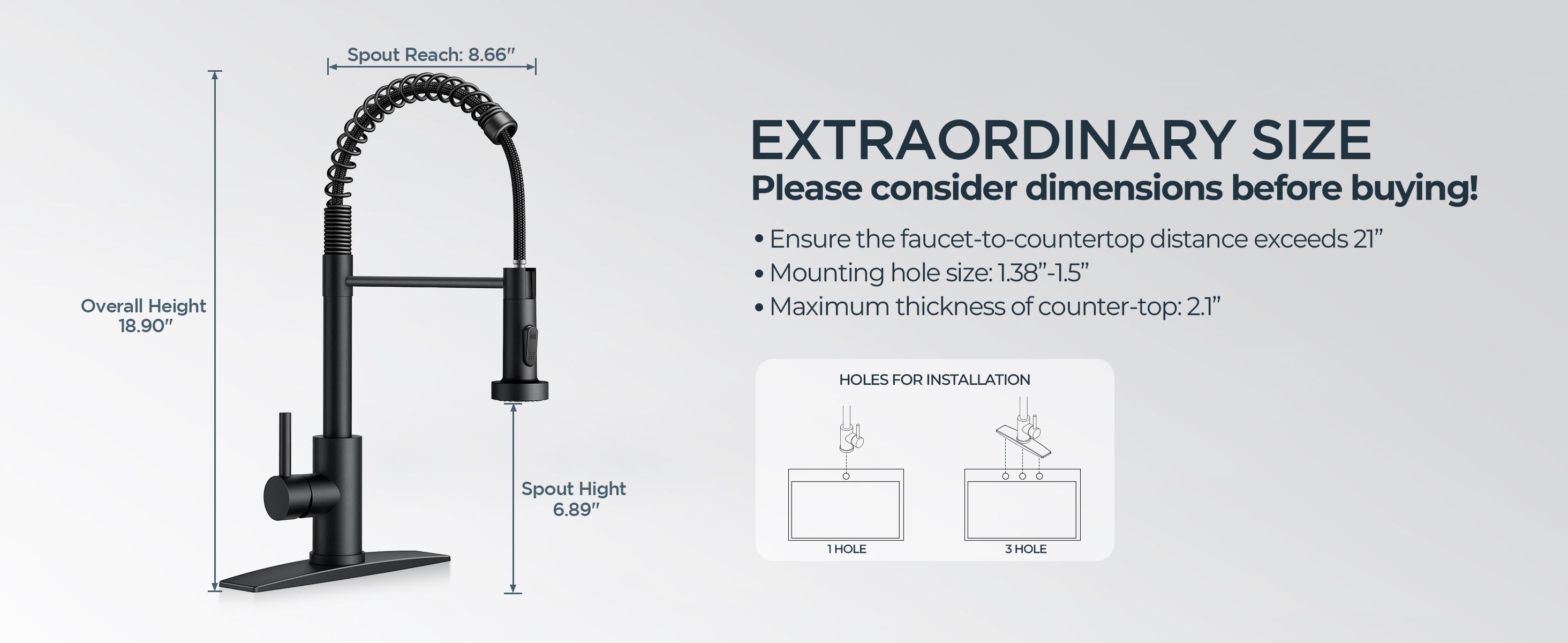 FORIOUS Kitchen Faucet with Pull Down Sprayer 2 Modes Single Handle High Arc Stainless Steel Kitchen Sink Faucet for Farmhouse RV Laundry Utility Room