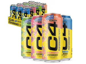 Cellucor C4 Performance Energy Drink | JOLLY RANCHER Variety Pack | Zero Sugar Carbonated Preworkout Energy | 200mg Caffeine with Beta Alanine | 16 Fl Oz (12 Pack)