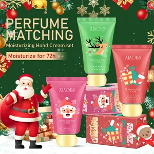 XIAOKS 3-Piece Christmas Hand Cream Gift Set - Limited Edition Perfume Hand Cream with Long-Lasting Moisturizing Ingredients for 72 Hours Hydration