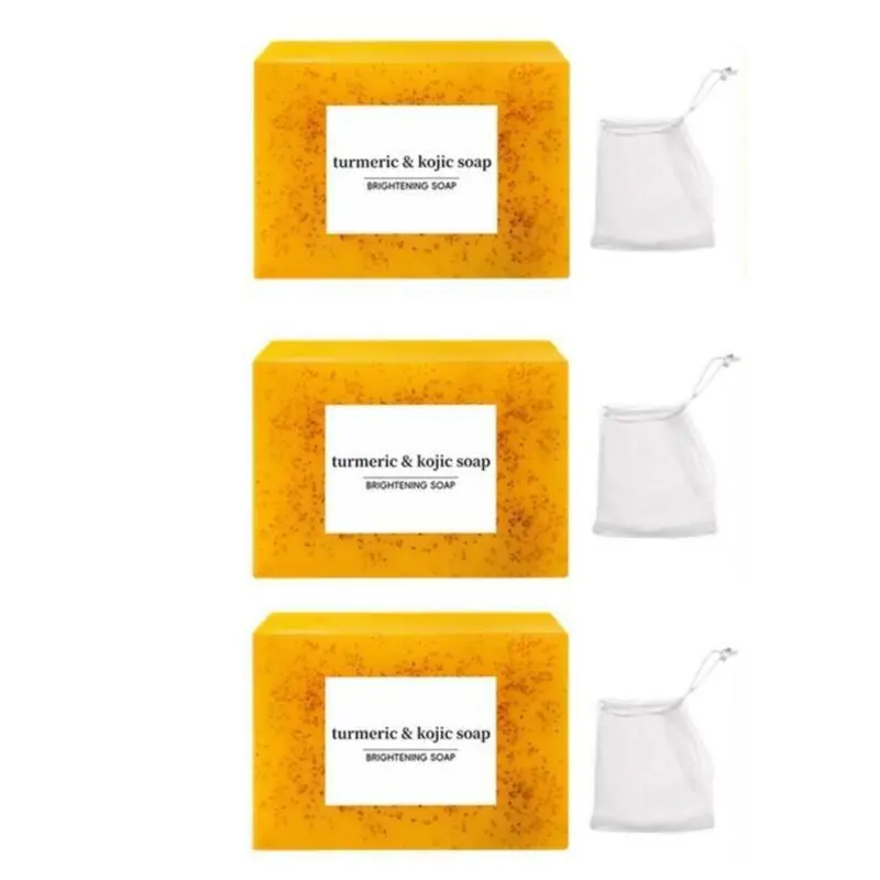 Lemon Turmeric Soap Bars infused with turmeric Extract Soft gentle with turmeric Extract Soft gentle and effective 3PCS