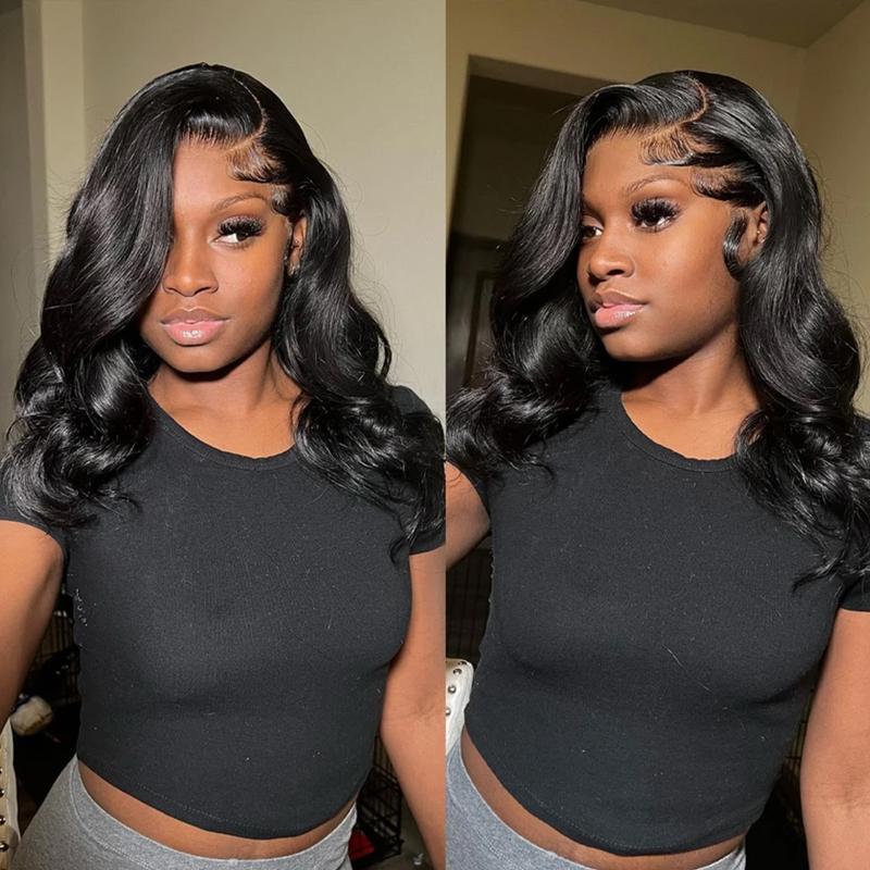 Bling Hair 13x6 Lace Wig Human Hair Wigs Loose Body Wave Bob Wig Pre plucked 13x4 HD Transparent Lace Front Short Body Wig Natural Color