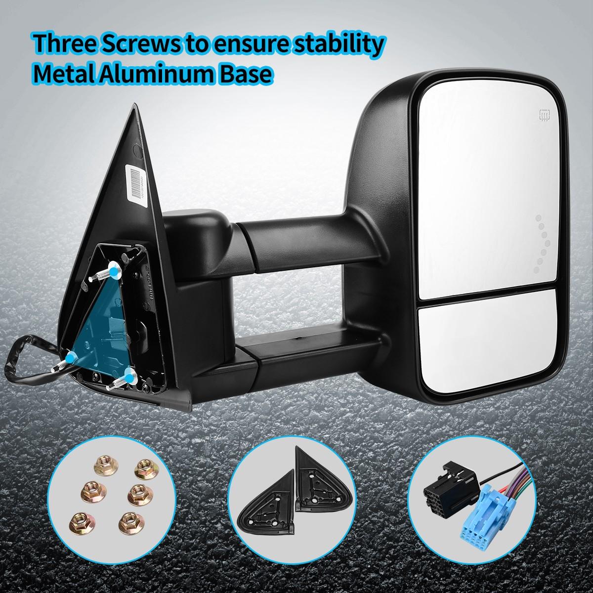 YITAMOTOR Pair Power Heated Tow Mirror for 2003-2006 GMC Sierra Silverado 1500 2500HD 3500 - Heated for Improved Visibility